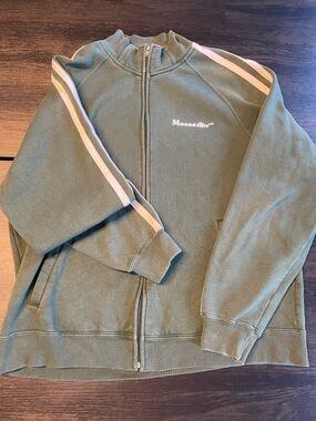 Moosejaw Olive Green Full-Zip Fleece Jacket with Logo
